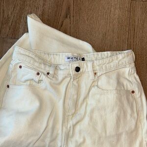 Chic Cream Denim Pants